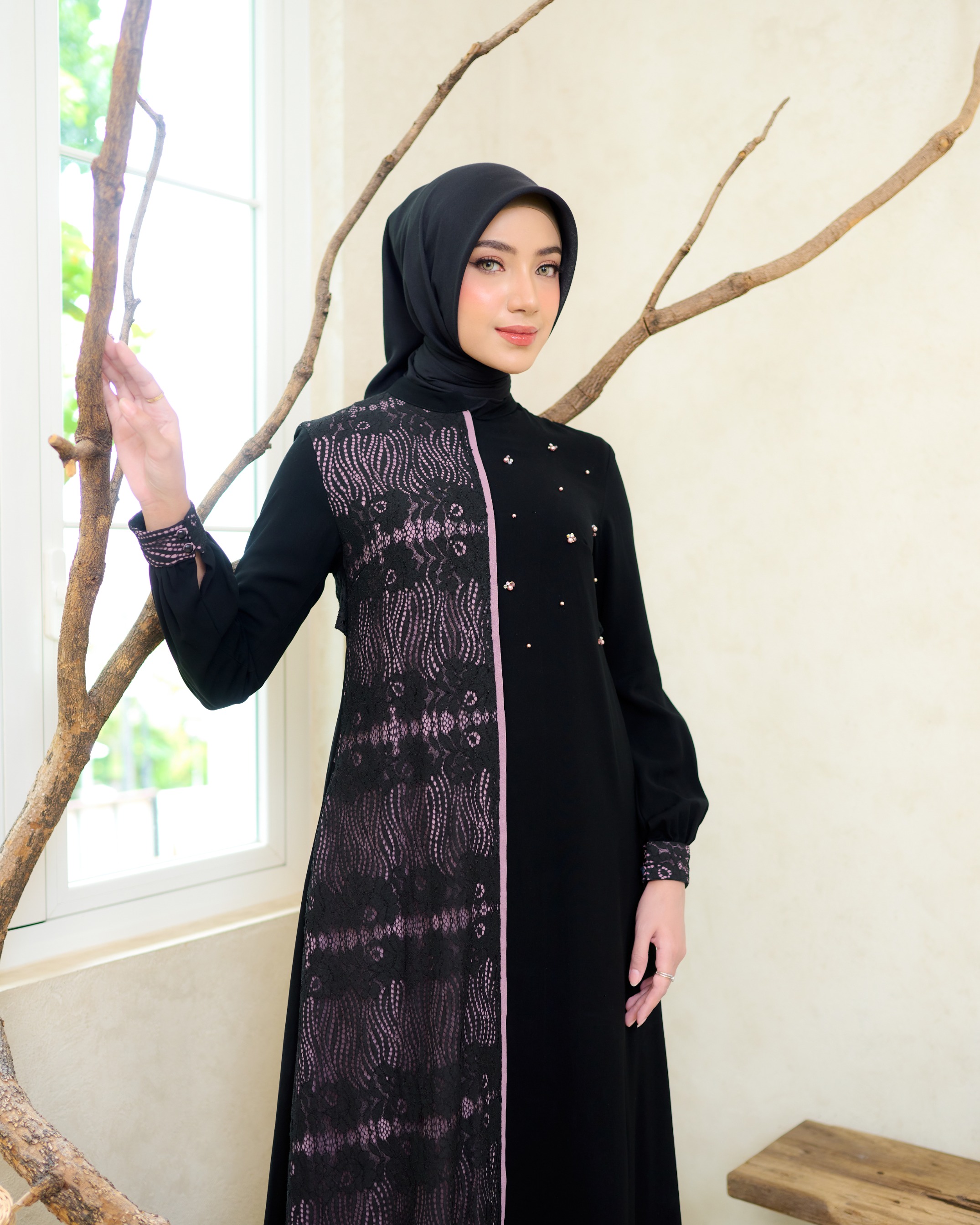 Samira Dress (Black  Pink Series)