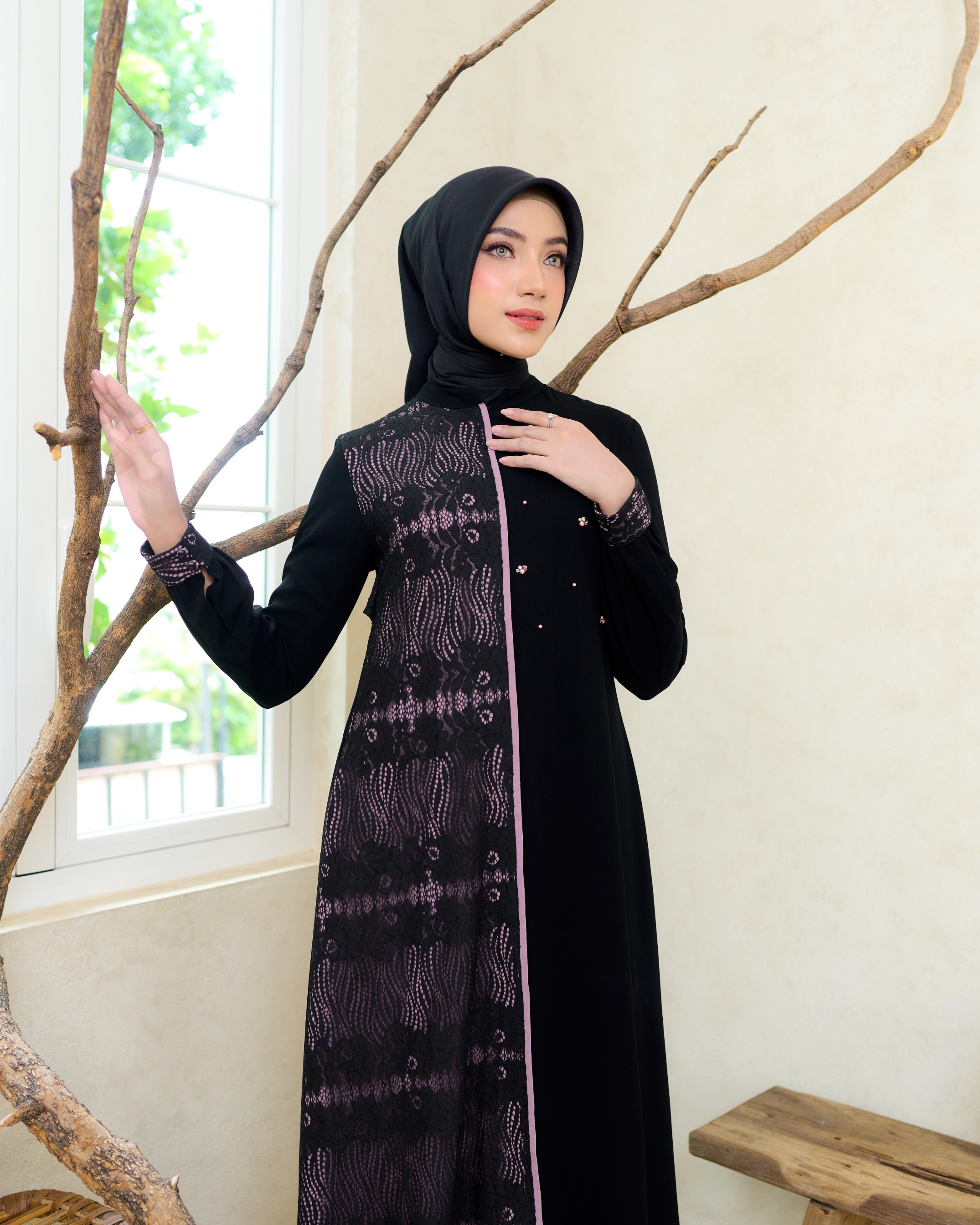 Samira Dress (Black  Pink Series)