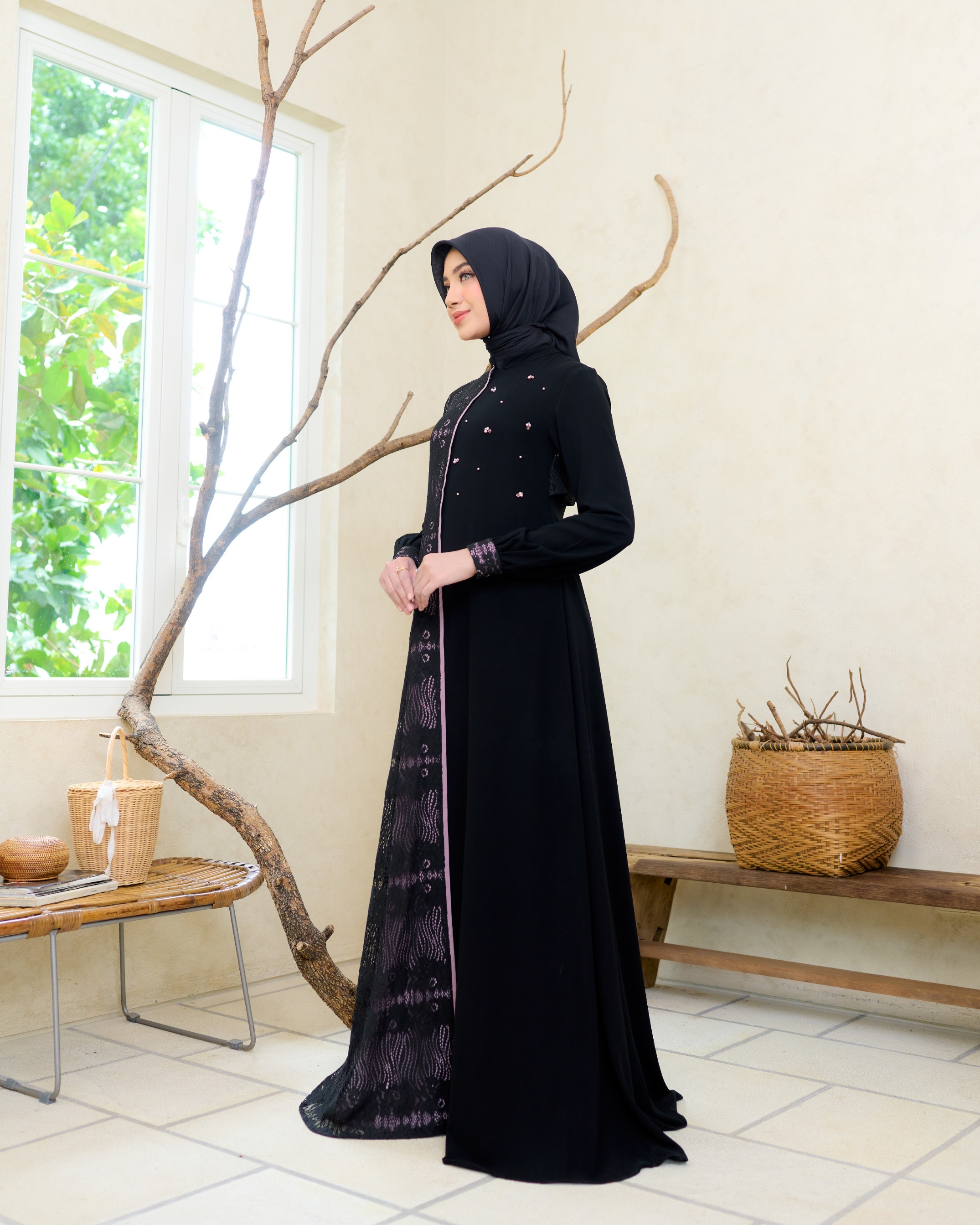 Samira Dress (Black  Pink Series)