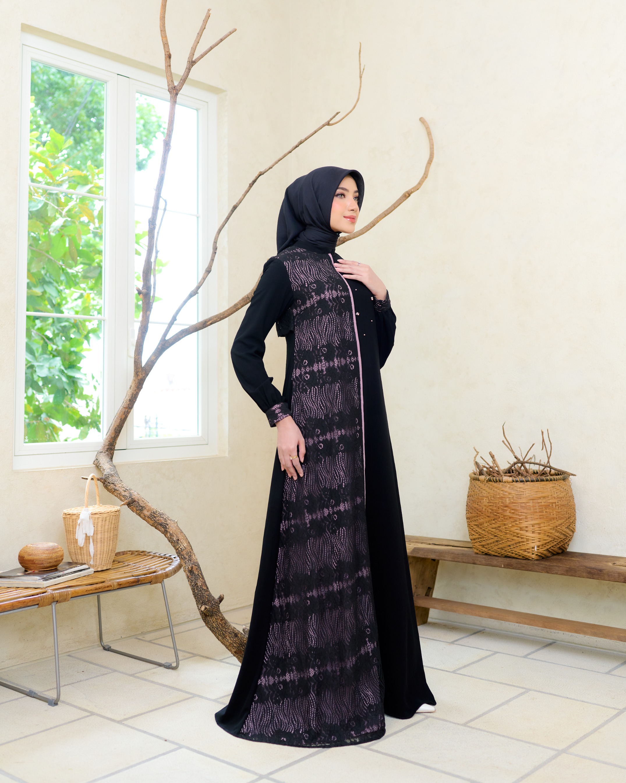 Samira Dress (Black  Pink Series)