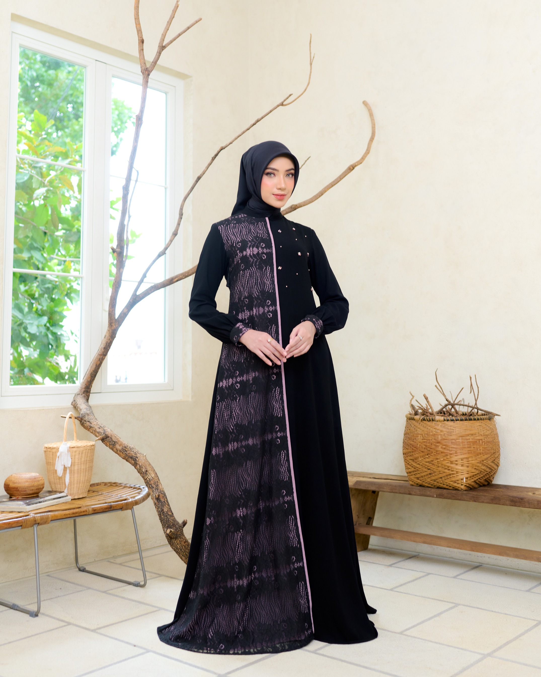 Samira Dress (Black  Pink Series)