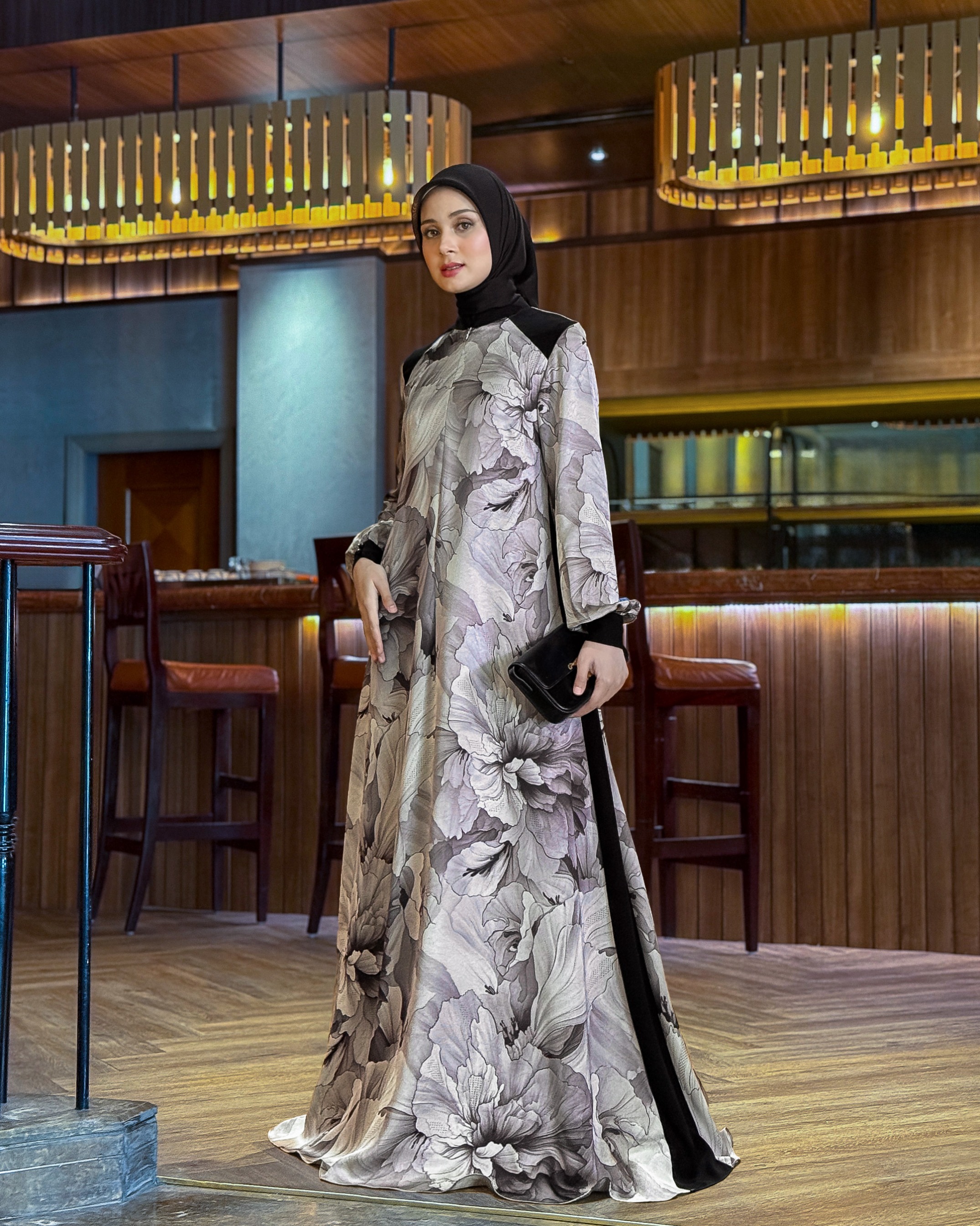 Black Royale Dress (Silver Taupe)