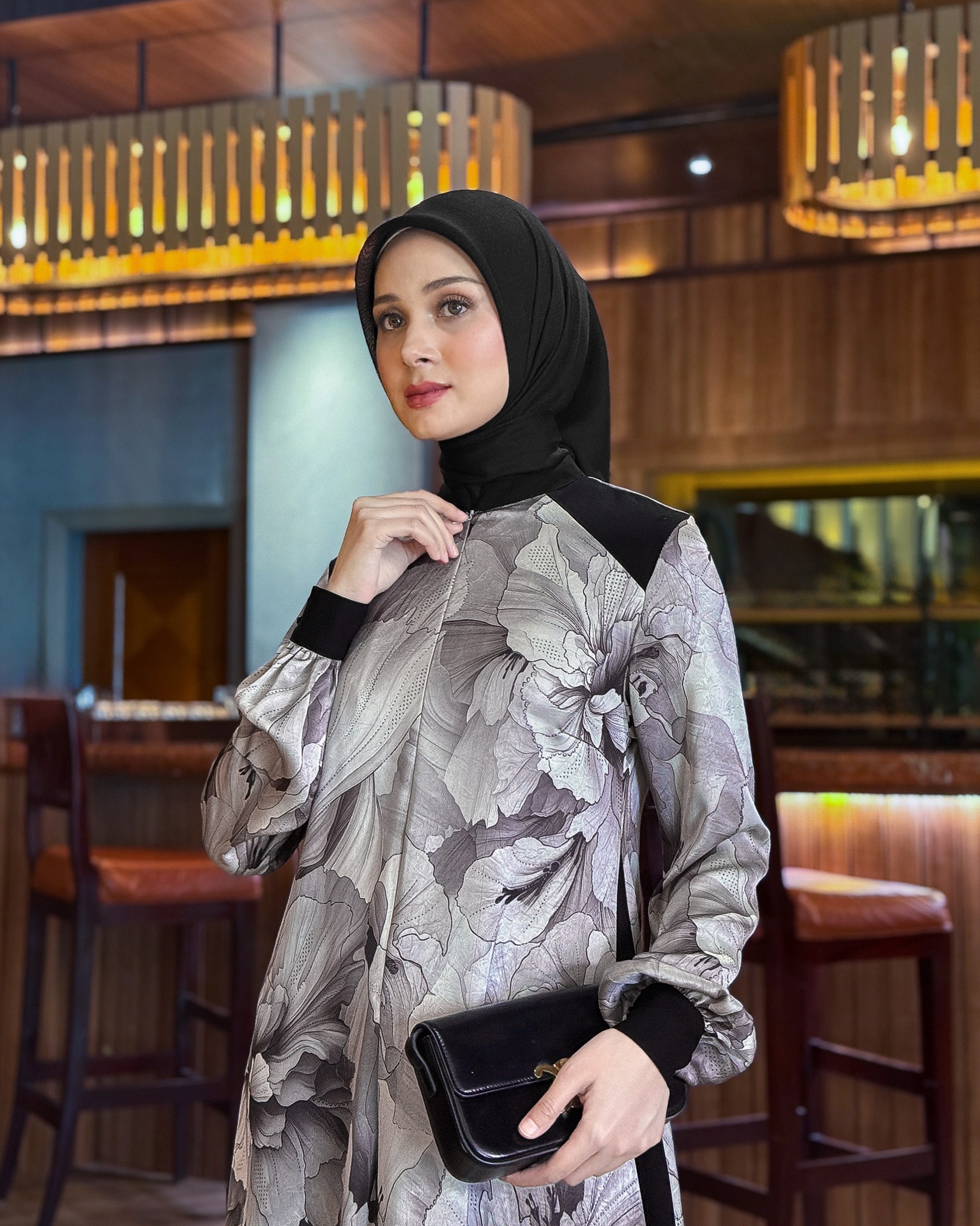 Black Royale Dress (Silver Taupe)