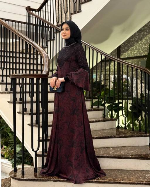 Image of Allisa Dress (Maron Flower)