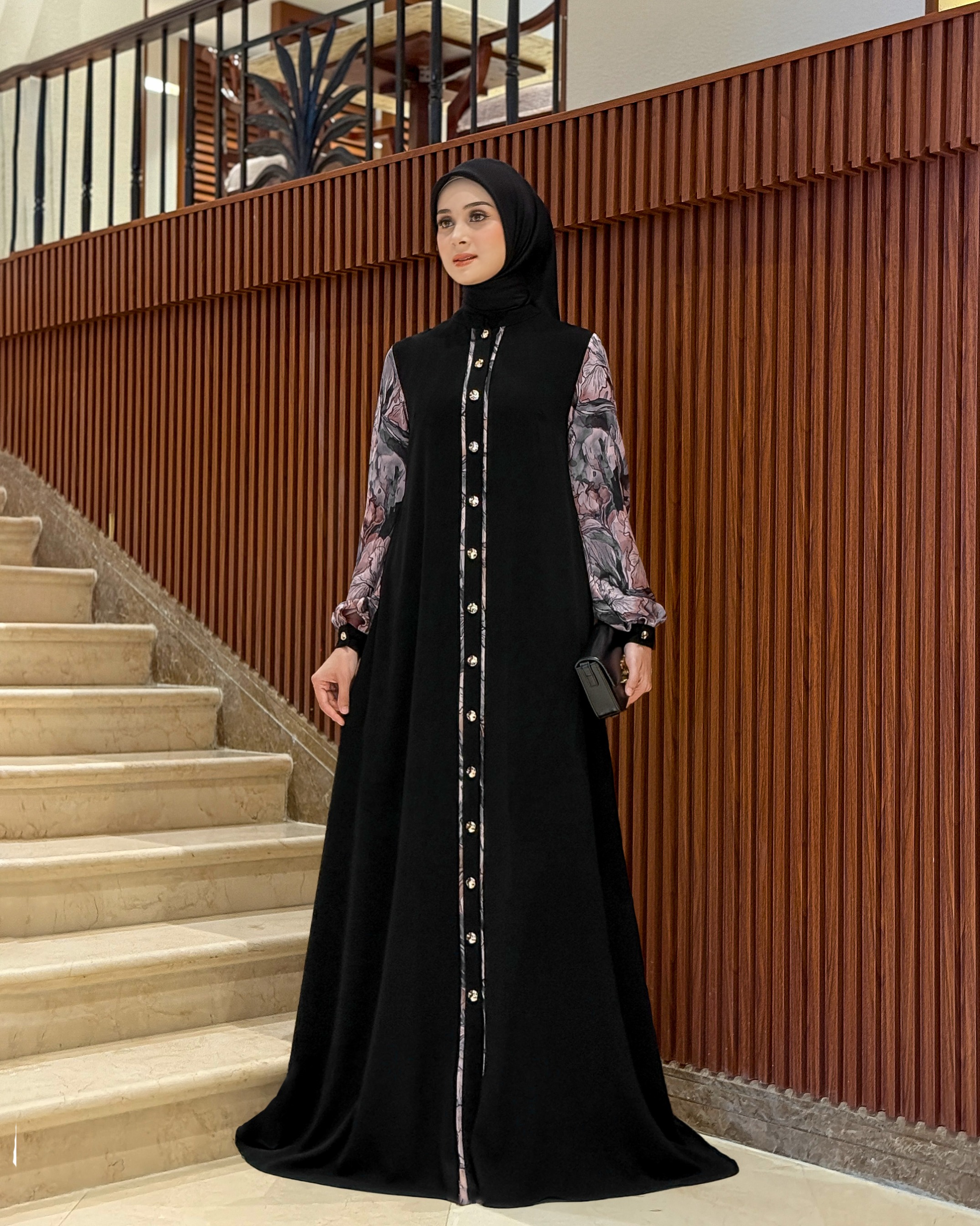 Aina Dress Black Velvet Series (Baby Pink)
