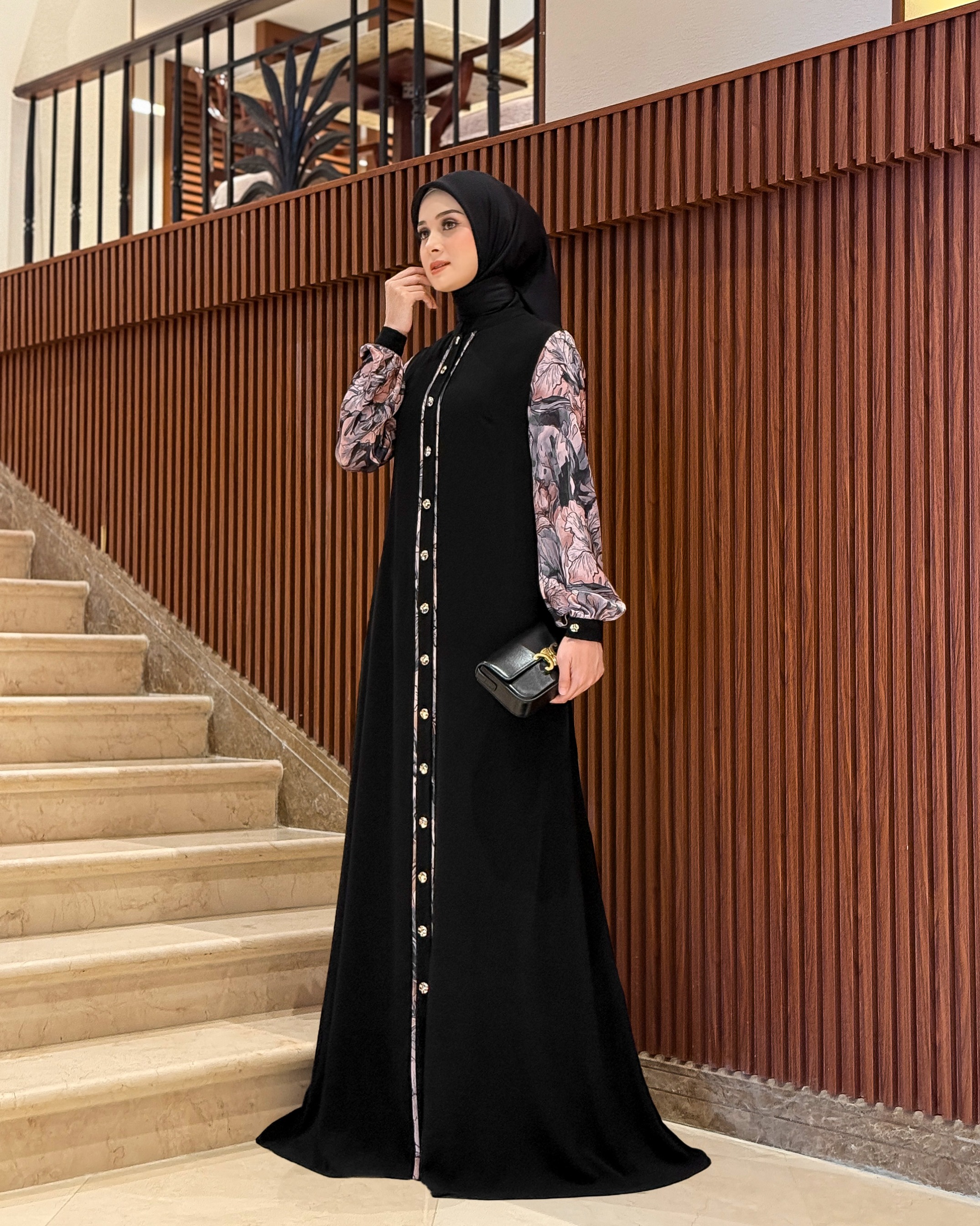 Aina Dress Black Velvet Series (Baby Pink)