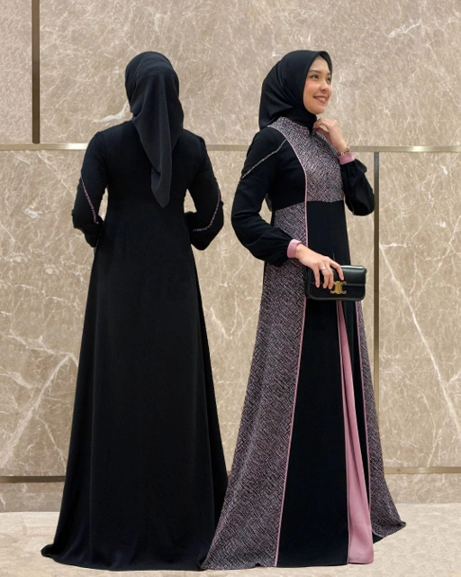 Image of Mahira Dress (Black Pink)
