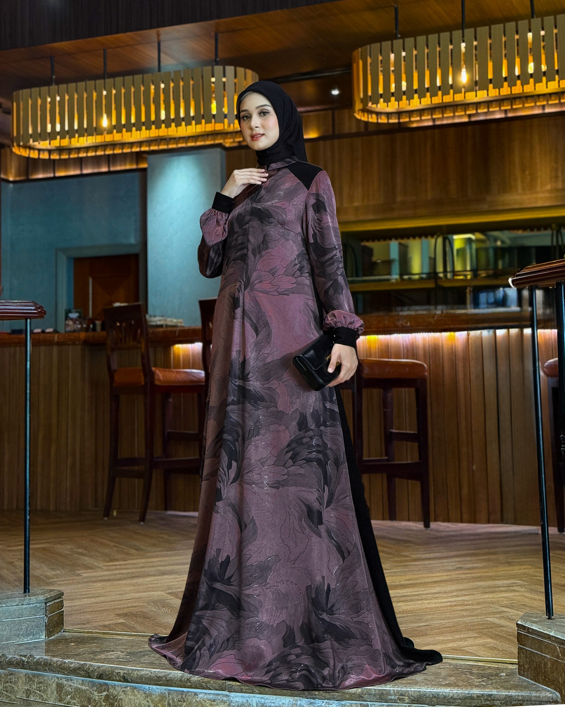 Black Royale Dress (Dusty Mauve)