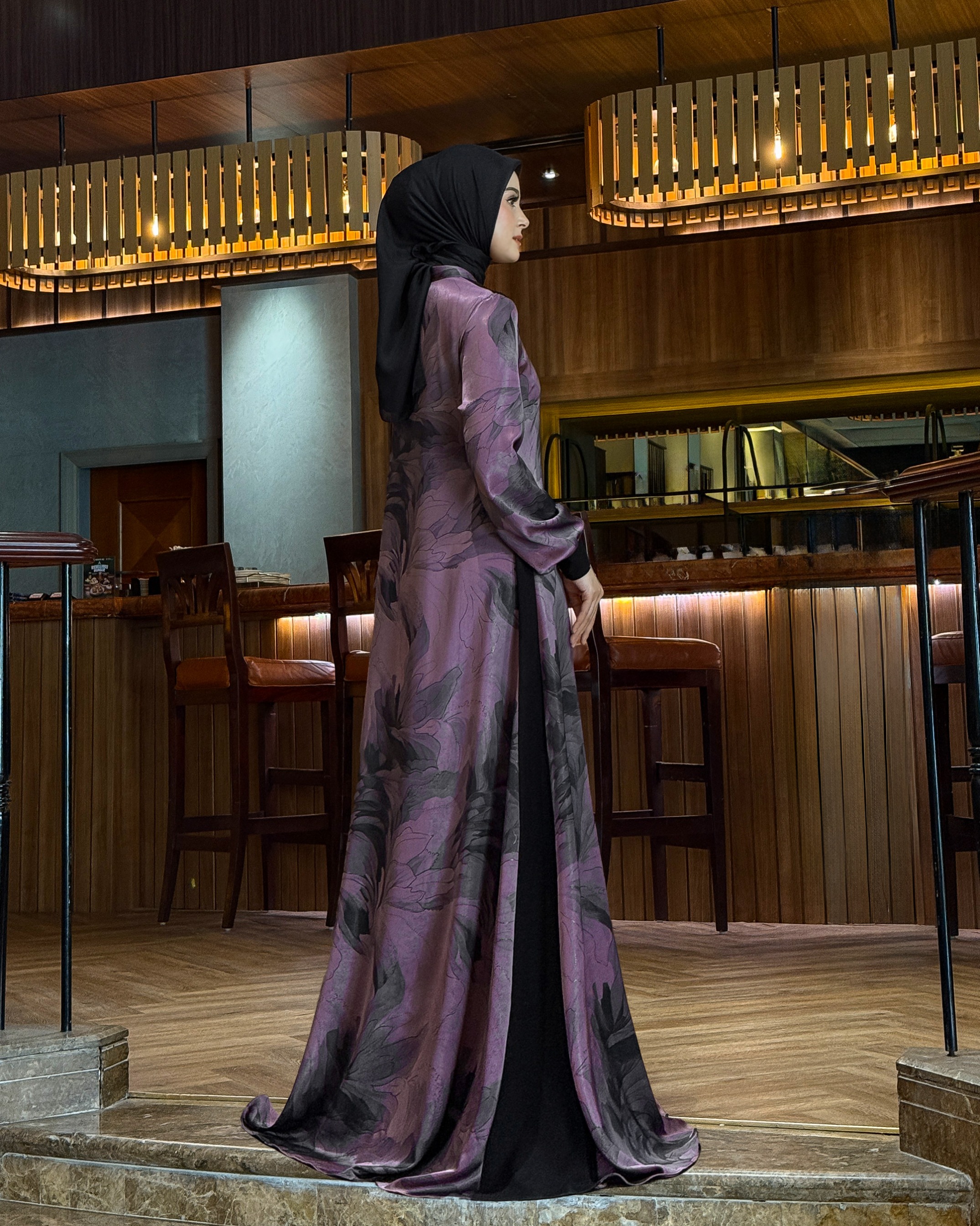 Black Royale Dress (Dusty Mauve)