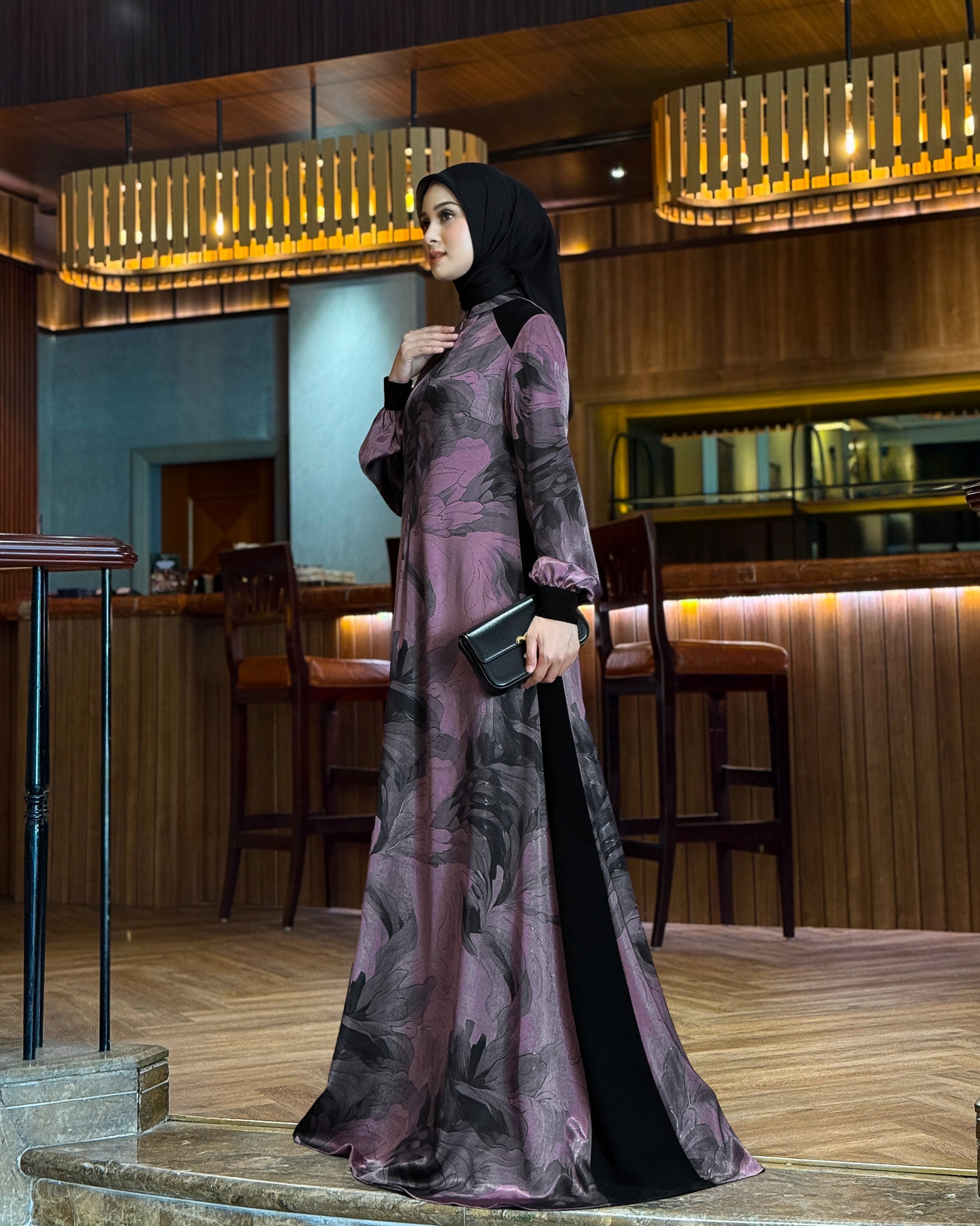 Black Royale Dress (Dusty Mauve)