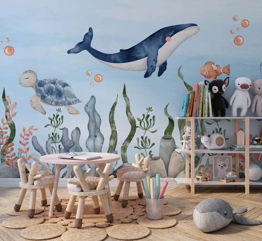 Image of Ocean Whimsy Wallpaper Mural