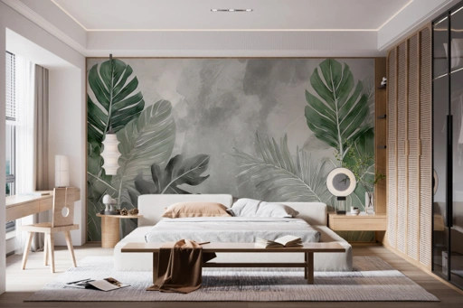 Image of Industrial Monstera Wallpaper