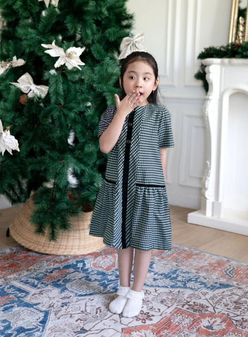 Image of Marrie Velvet Button Dress