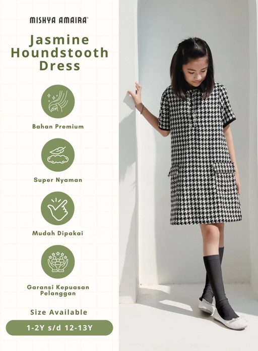 Image of Jasmine Houndstooth Dress