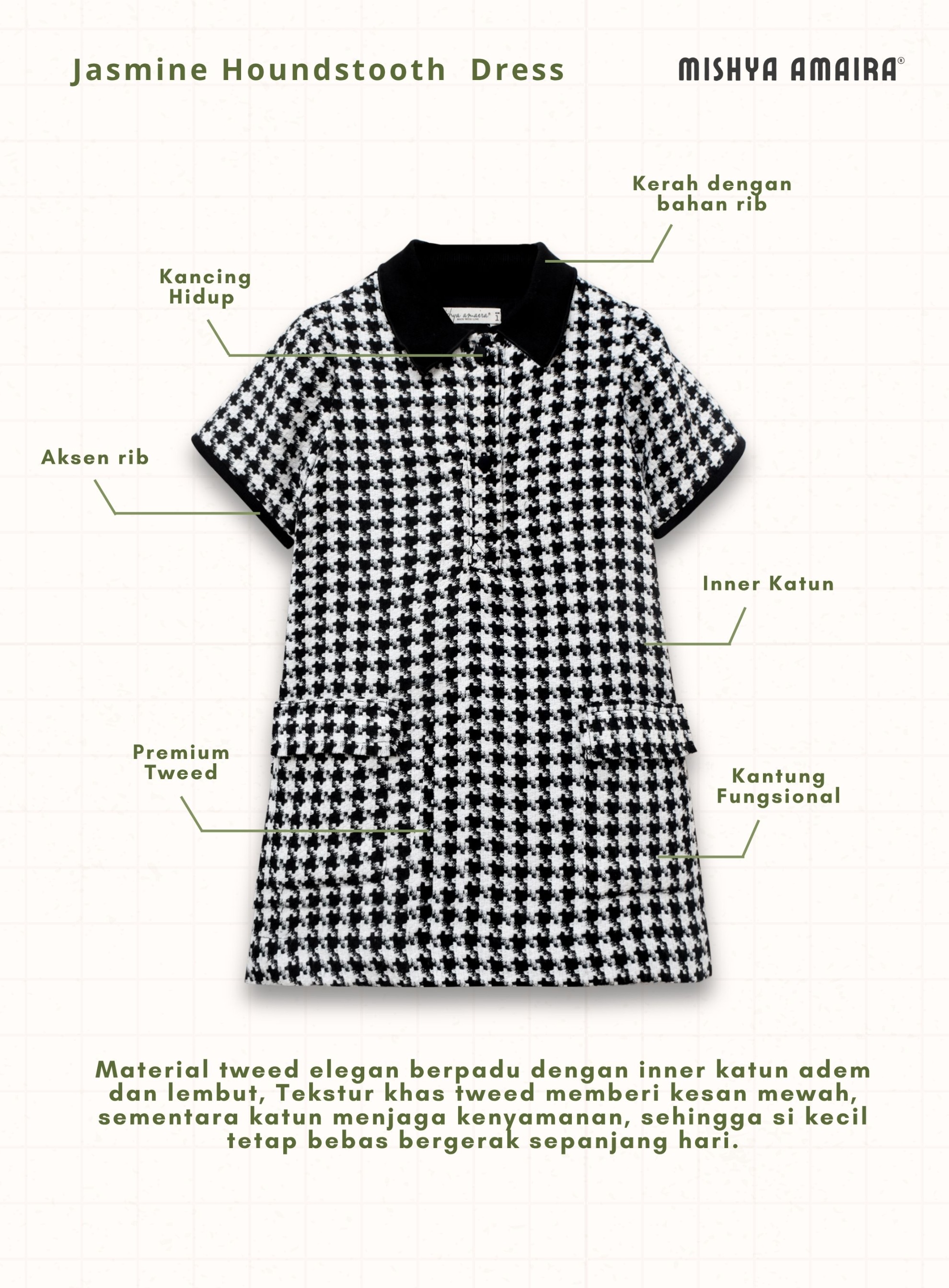 Jasmine Houndstooth Dress
