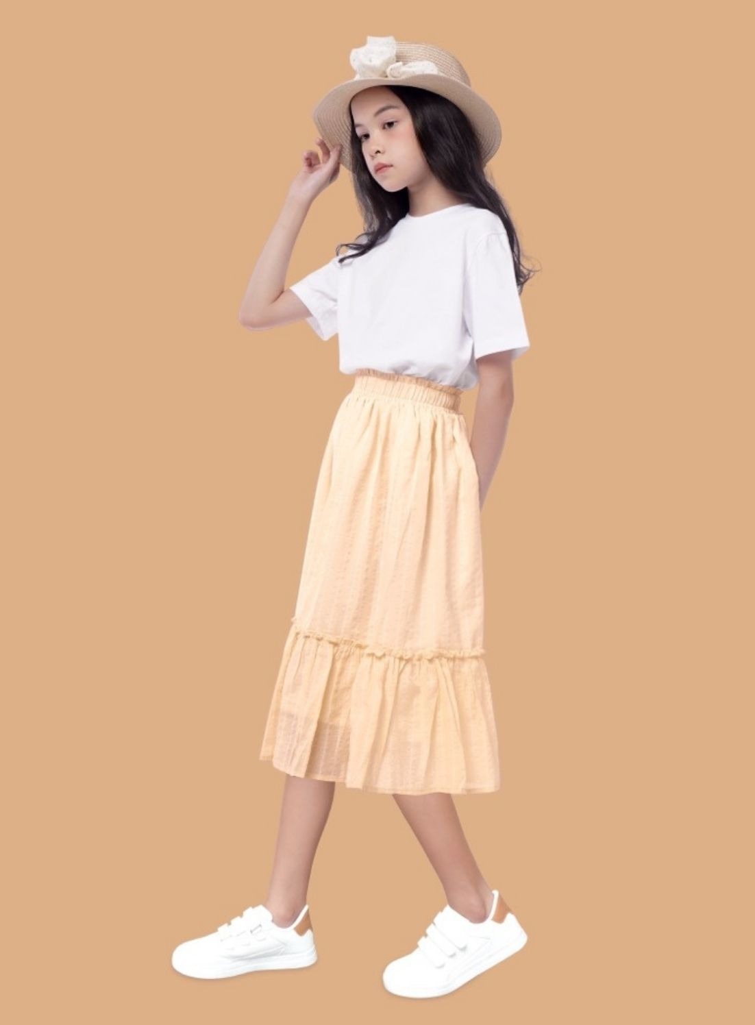 Yellovia midi skirt