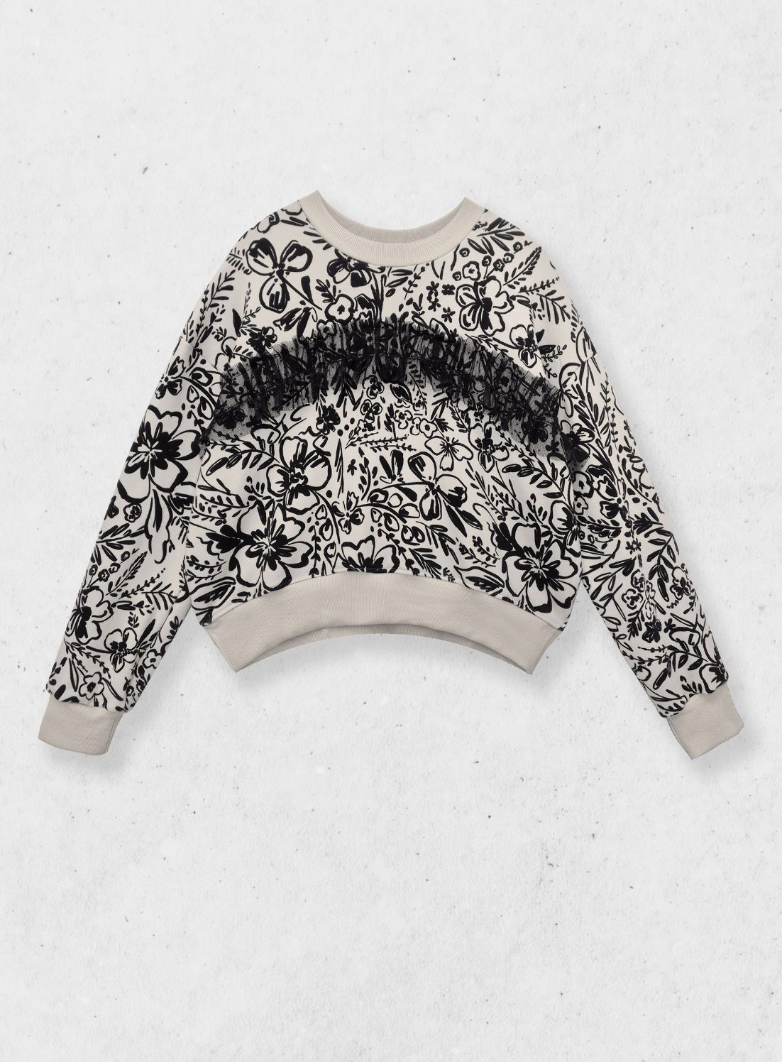 Maira Ruffle Tulle Sweater