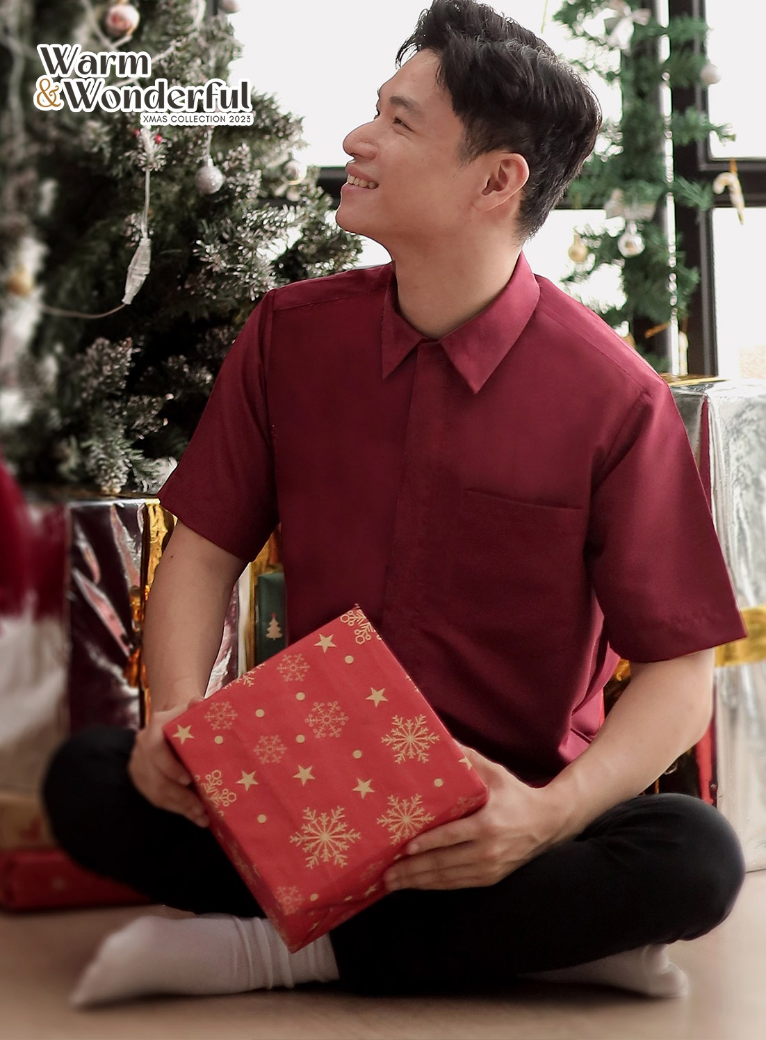 Wade Shirt Plain Maroon