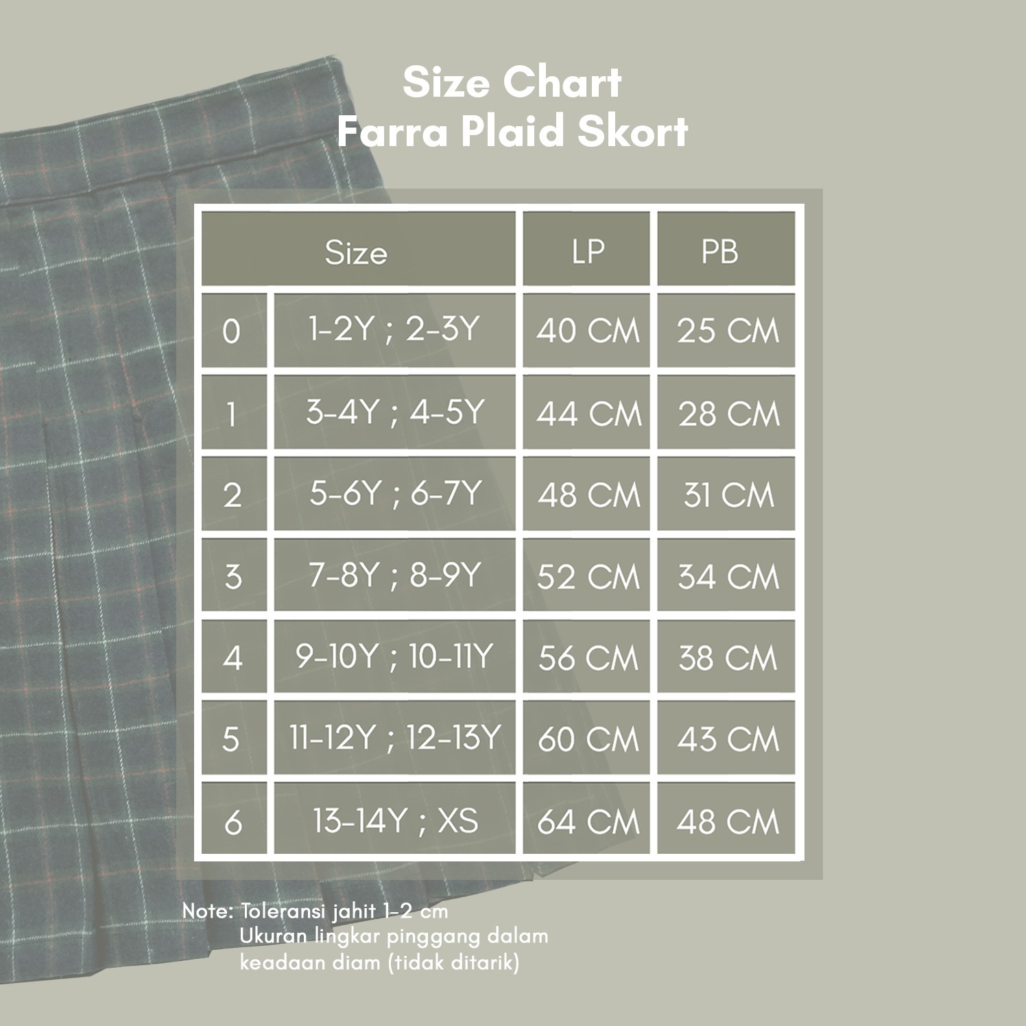Farra Plaid Skort