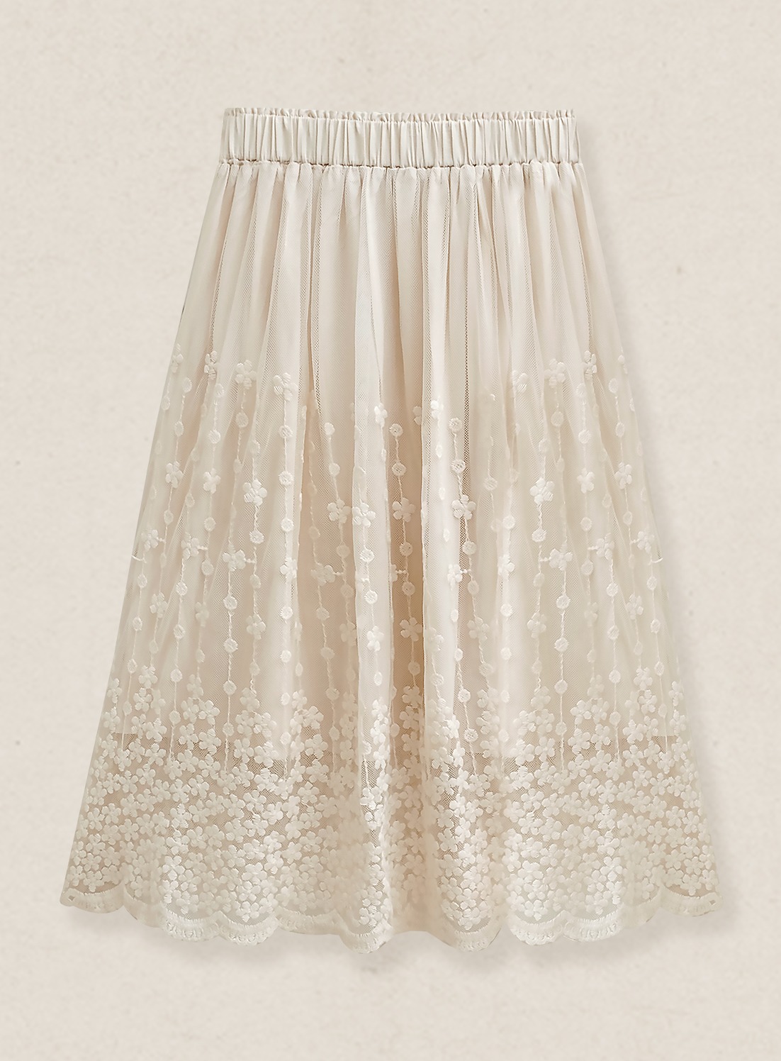 Classia Embroidery Tulle Skirt 