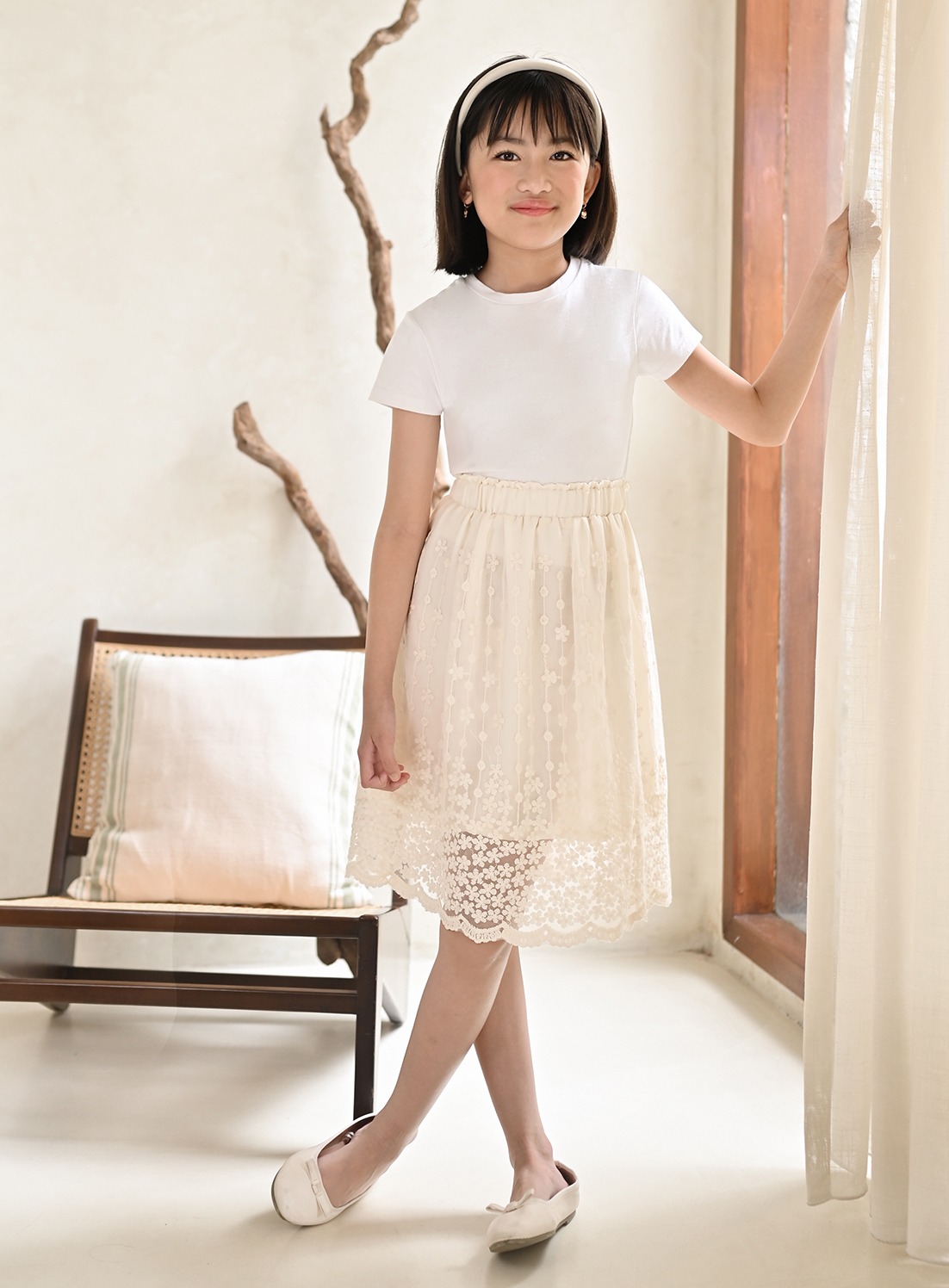 Classia Embroidery Tulle Skirt 