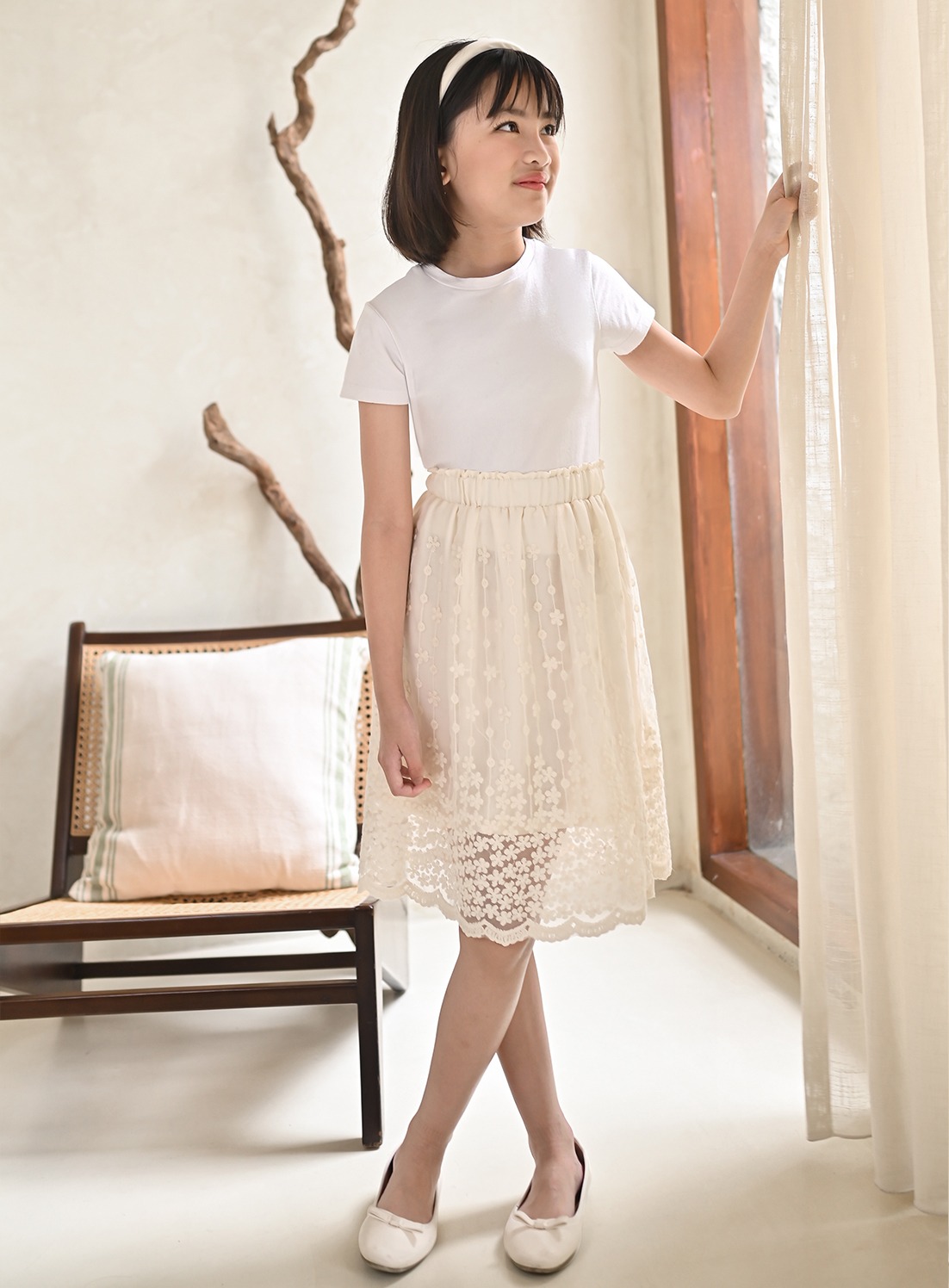 Classia Embroidery Tulle Skirt 