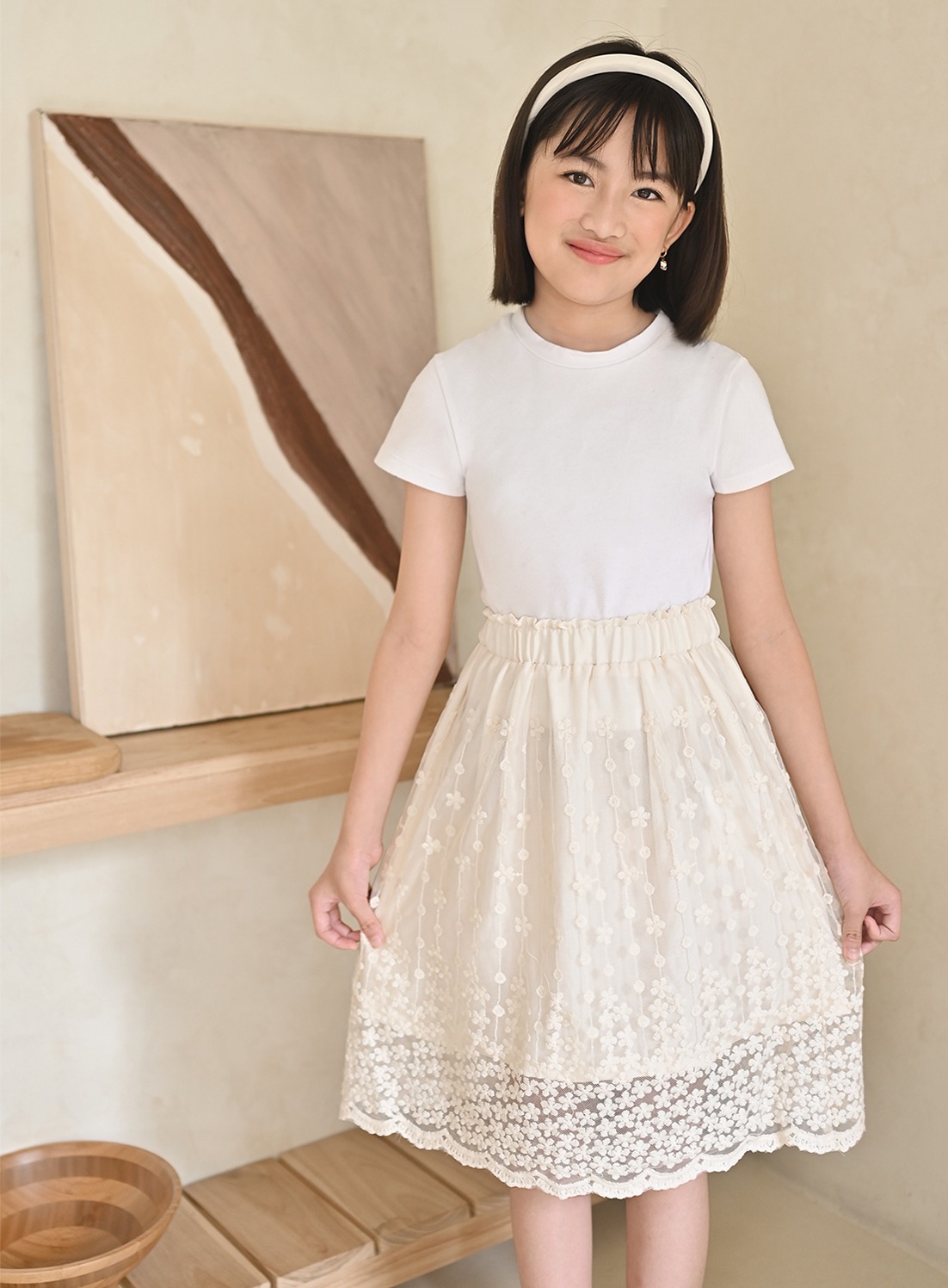 Classia Embroidery Tulle Skirt 