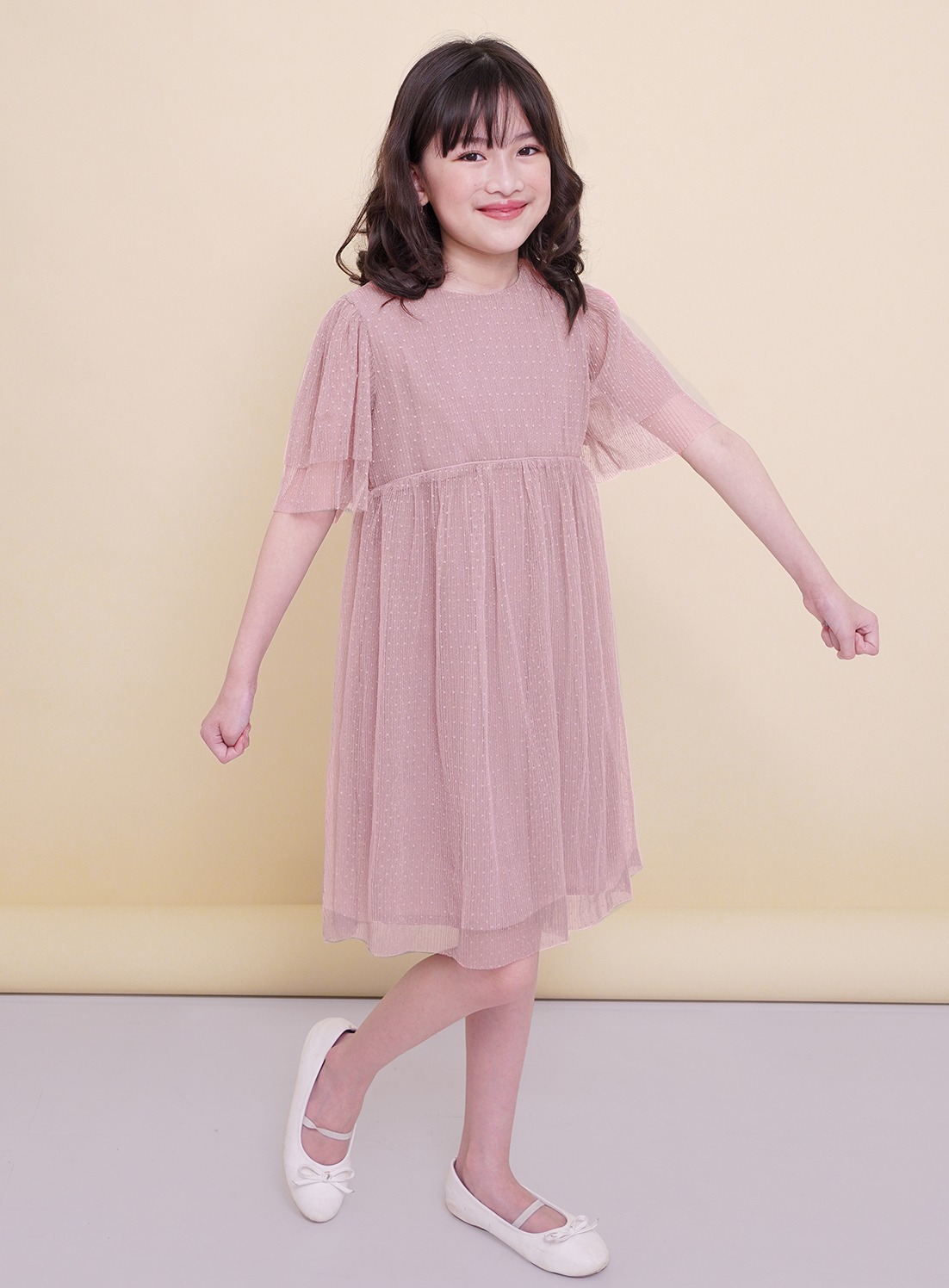 Madelynn Pleated Tulle Dress