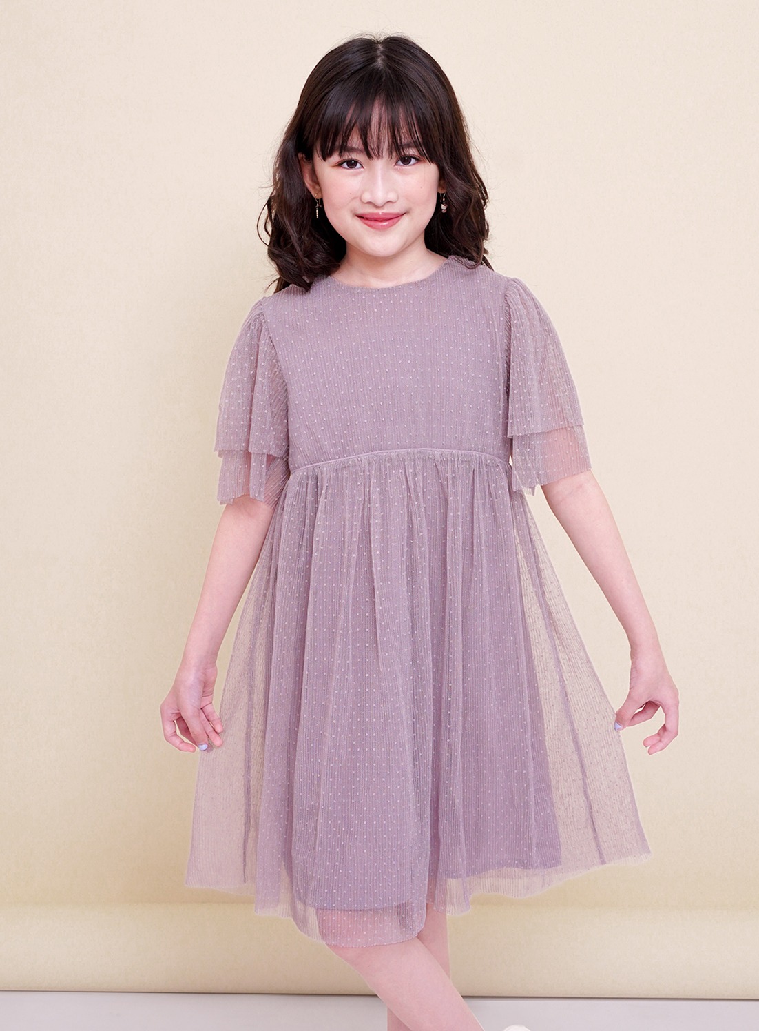 Madelynn Pleated Tulle Dress