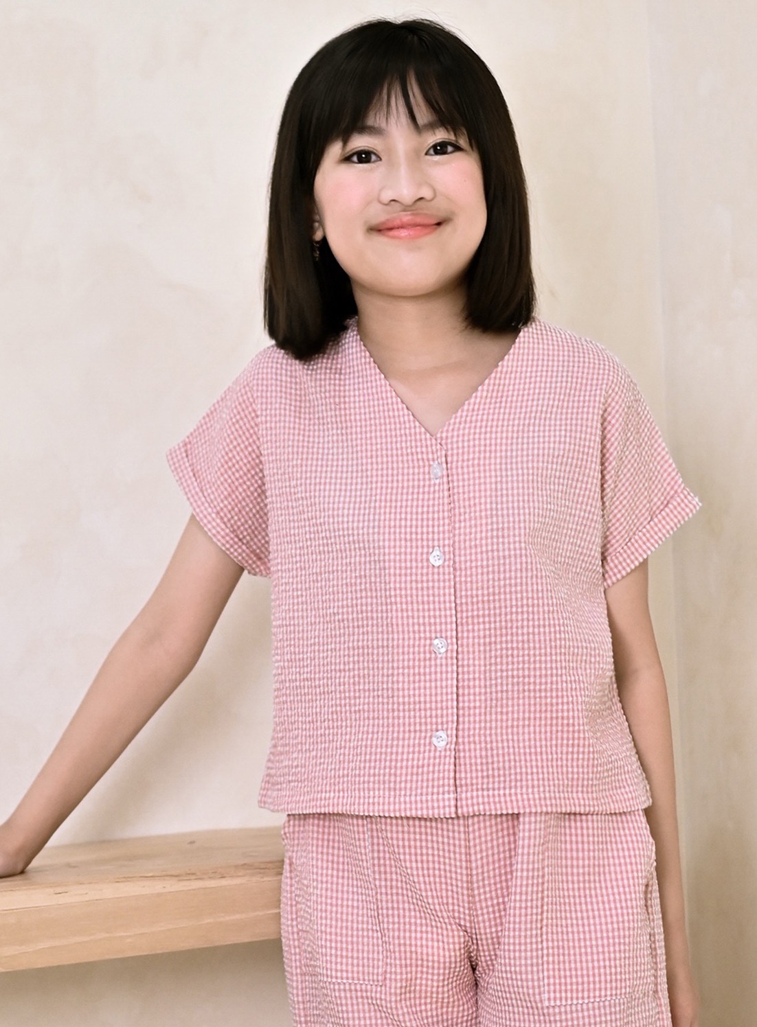 Tessa Tied Plaid Set