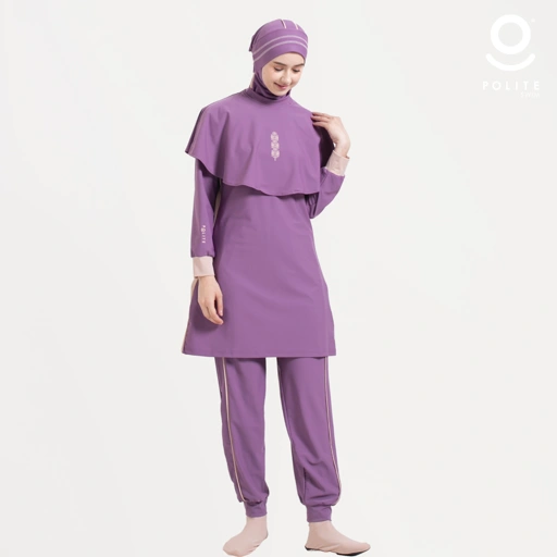 Baju Renang Muslimah Premium Syar'i - 1SHARK IP-CL (IRISH PURPLE - COCKTAIL)