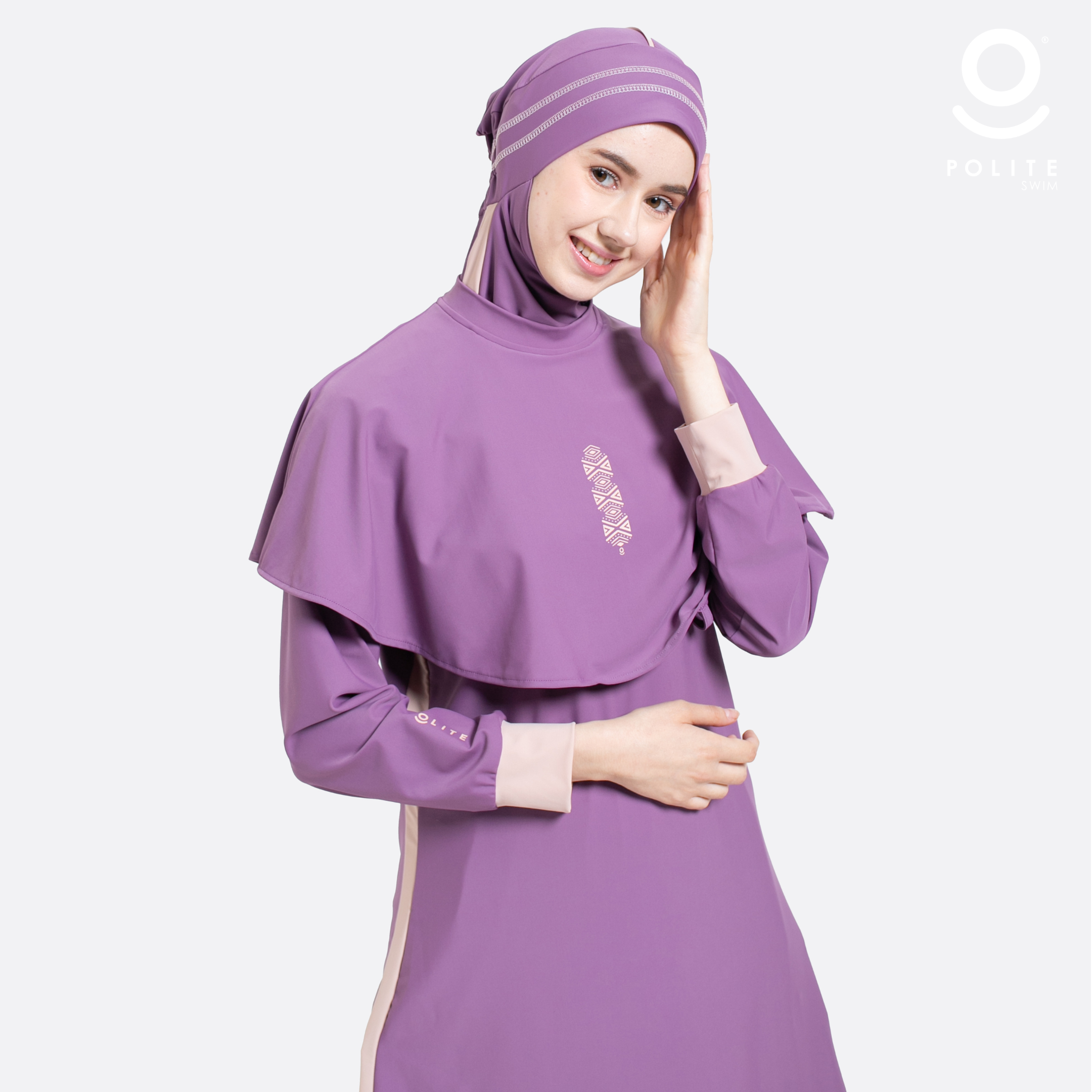 Baju Renang Muslimah Premium Syar'i - 1SHARK IP-CL (IRISH PURPLE - COCKTAIL)