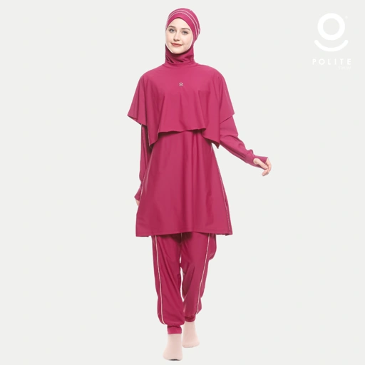 Image of Baju Renang Muslimah Premium Syar'i - 2SHARK PRP-CL A LINE (PURPLE - COCKTAIL) 