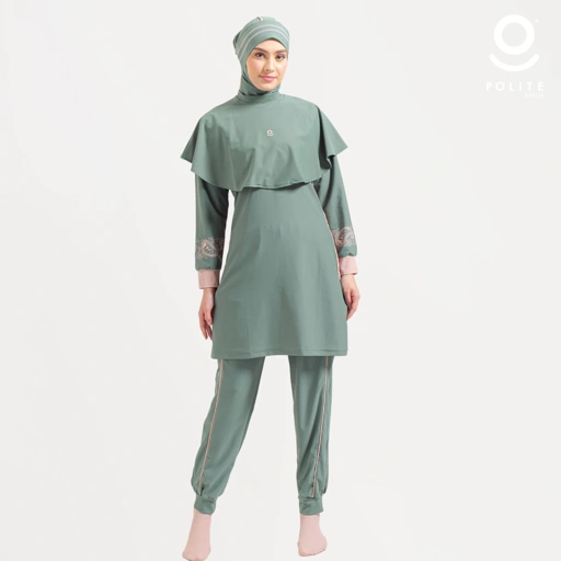 DEFECT Baju Renang Muslimah Premium Syar'i - 2SHARK AR-CL (ARMY - COCKTAIL)