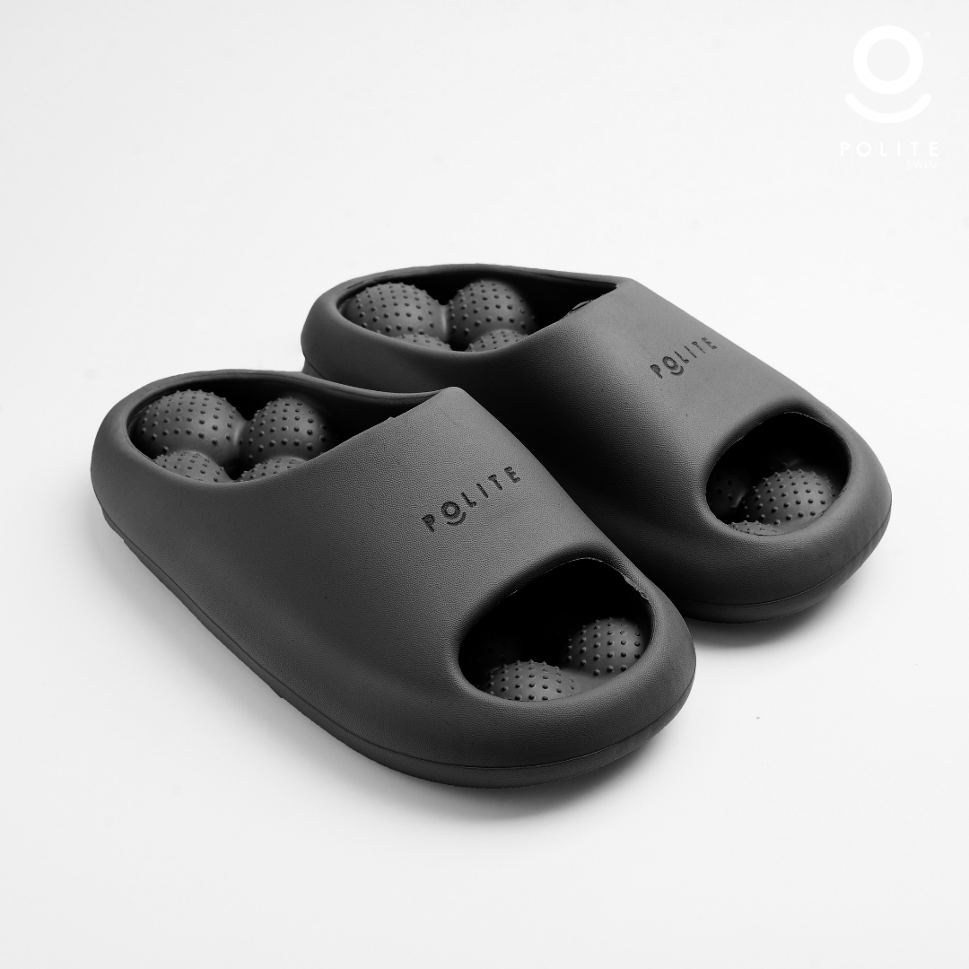 BUBBLE SLIDES BLACK POLITE swim