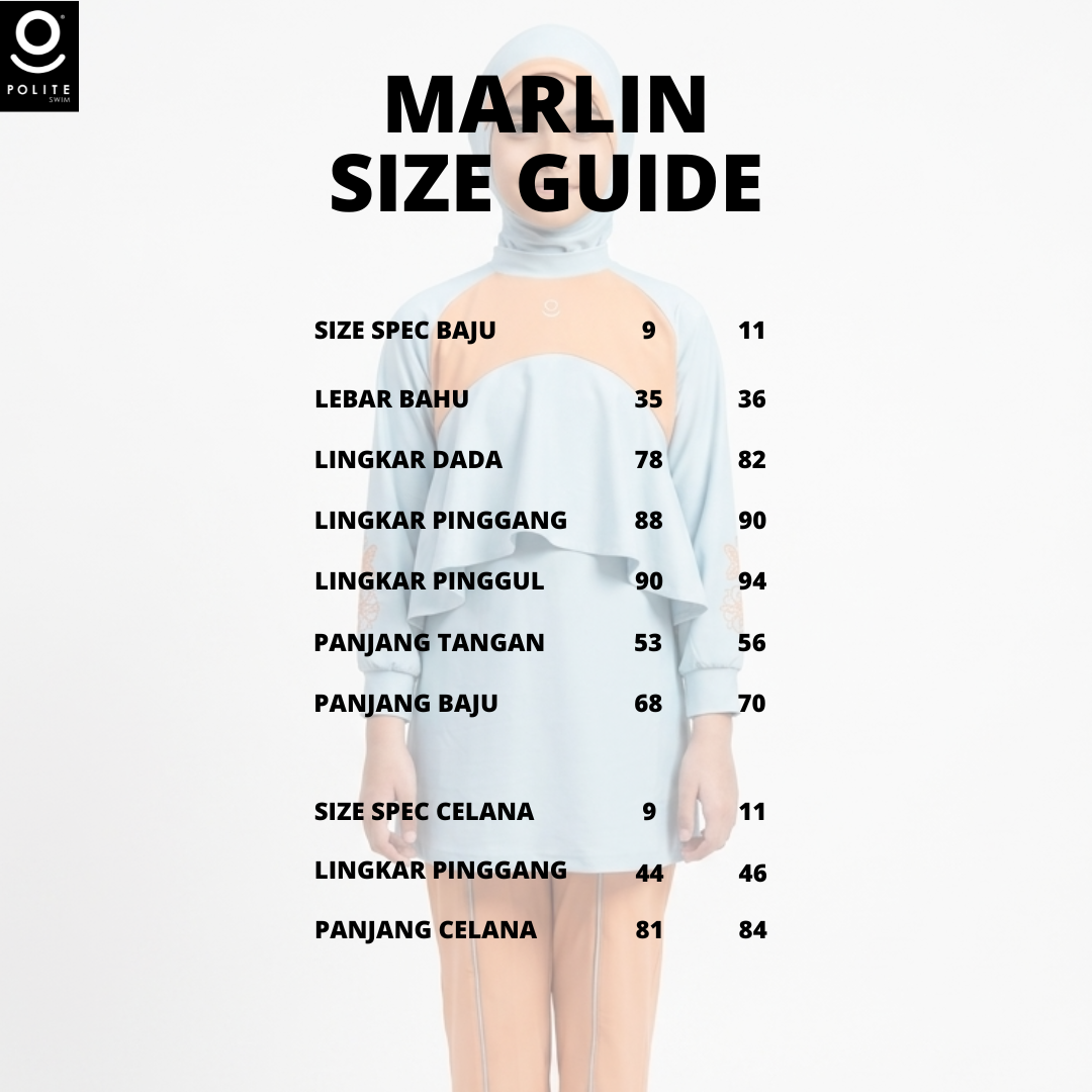 Baju Renang Anak Muslimah - MARLIN LB-DS (LIGHT BLUE - DARK SALMON)