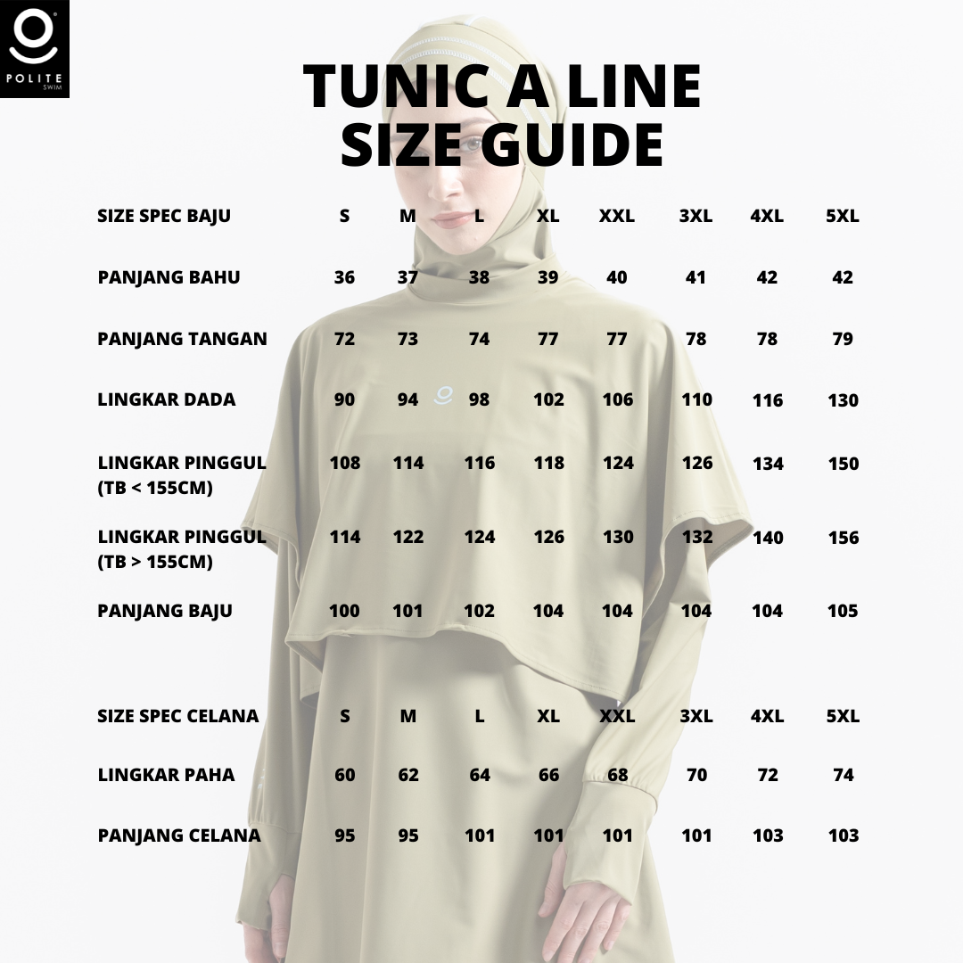 Baju Renang Muslimah Premium Syar'i - TUN SHARK OG-LB A LINE (OLIVE GREEN - LIGHT BLUE)