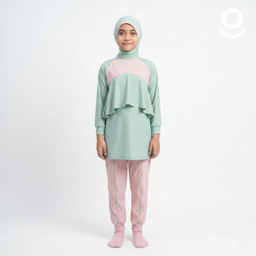 Image of Baju Renang Anak Muslimah - MARLIN SG-WR (SAGE - WOODROSE)