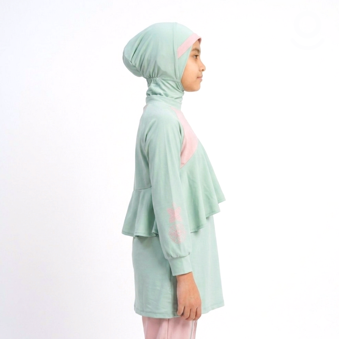 Baju Renang Anak Muslimah - MARLIN SG-WR (SAGE - WOODROSE)