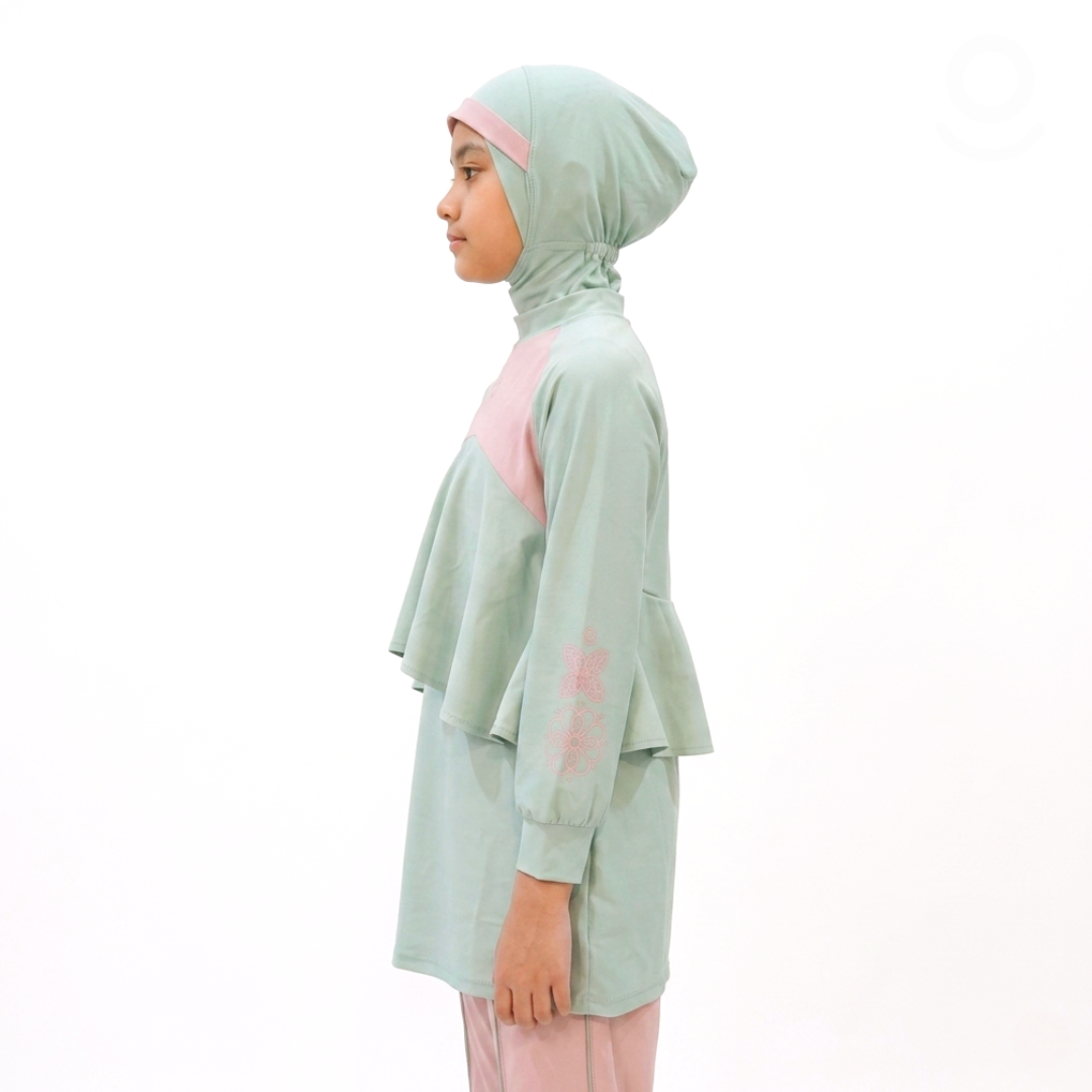 Baju Renang Anak Muslimah - MARLIN SG-WR (SAGE - WOODROSE)