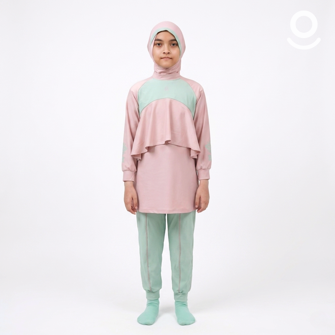 Baju Renang Anak Muslimah - MARLIN WR-SG (WOODROSE - SAGE)