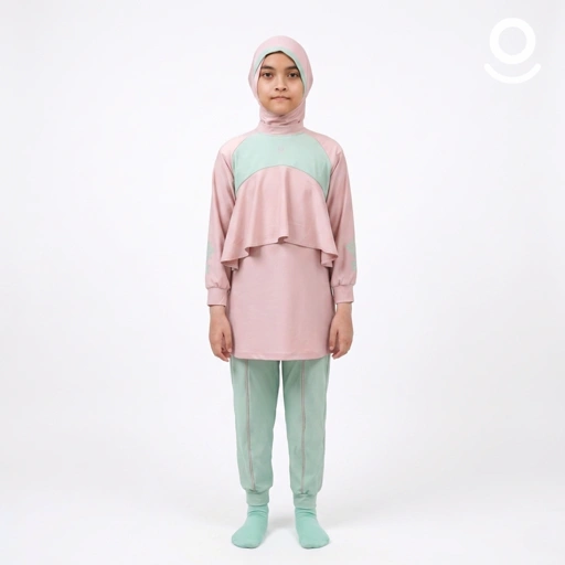 Image of Baju Renang Anak Muslimah - MARLIN WR-SG (WOODROSE - SAGE)