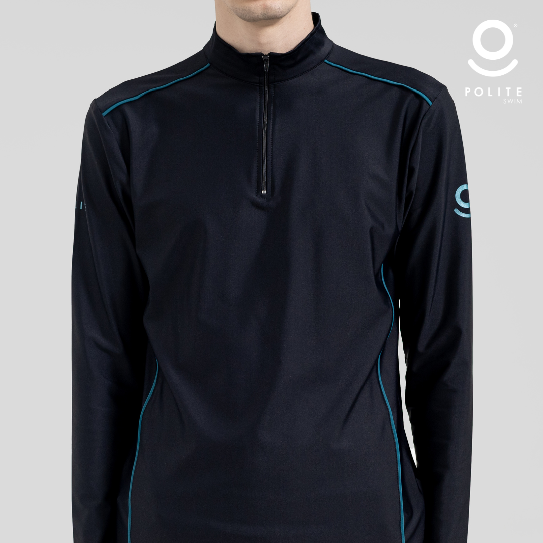 Baju Renang Muslim Pria Lengan Panjang - FOR MEN LONG BK-DT (BLACK - DARK TEAL)