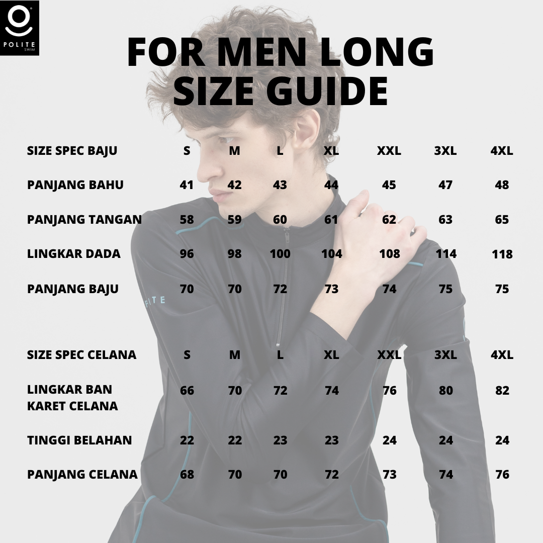 Baju Renang Muslim Pria Lengan Panjang - FOR MEN LONG BK-DT (BLACK - DARK TEAL)