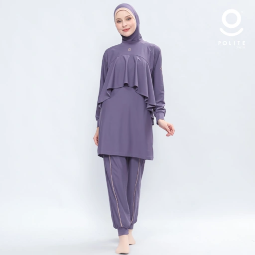 Image of Baju Renang Muslimah Premium Syar'i - 1WHALE FIN DV-CL (DARK VIOLET - COCKTAIL)