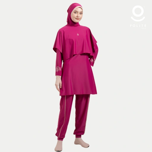 Image of Baju Renang Muslimah Premium Syar'i - 1WHALE PRP-CL (PURPLE - COCKTAIL)