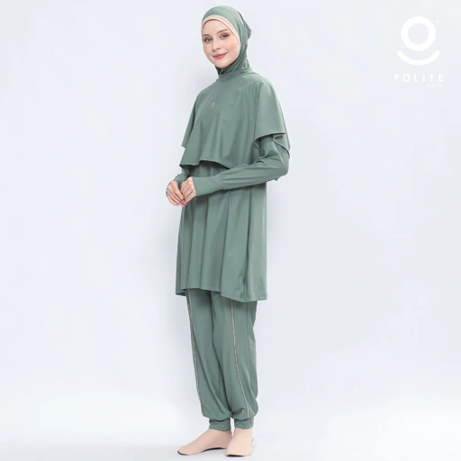 Image of Baju Renang Muslimah Premium Syar'i - 2WHALE AR-CL A LINE (ARMY - COCKTAIL) 