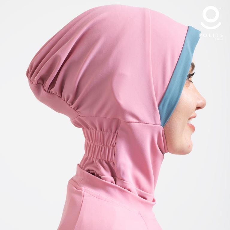 Baju Renang Muslimah Premium Syar'i - 2WHALE FIN PI-TB (PINK - TURKISH BLUE)