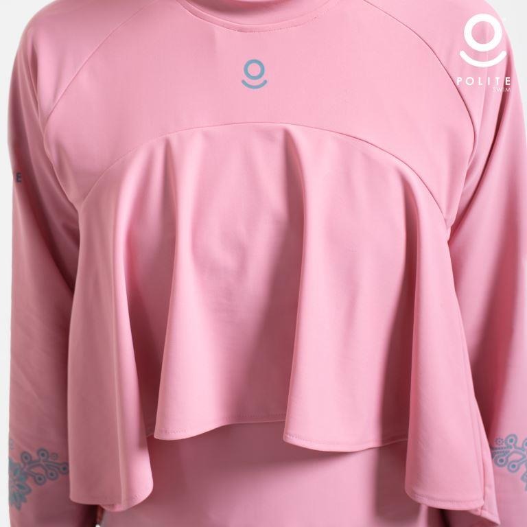 Baju Renang Muslimah Premium Syar'i - 2WHALE FIN PI-TB (PINK - TURKISH BLUE)