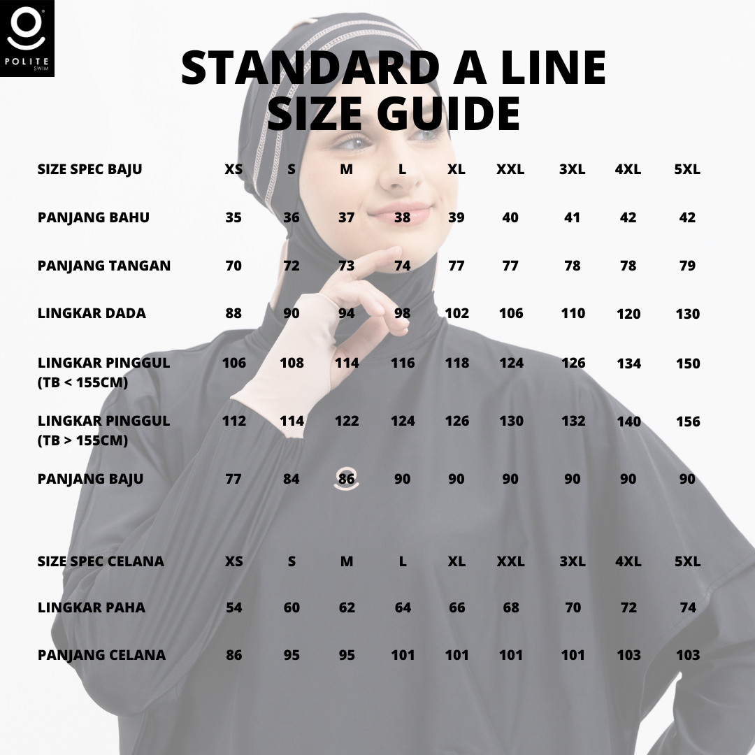 Baju Renang Muslimah Premium Syar'i - 5SHARK BK-CL A LINE (BLACK - COCKTAIL)